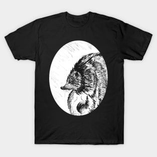 Hedgehog ink drawing - vintage style wildlife inspired art T-Shirt